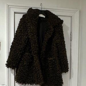 Zara Dark Brown Teddy Jacket